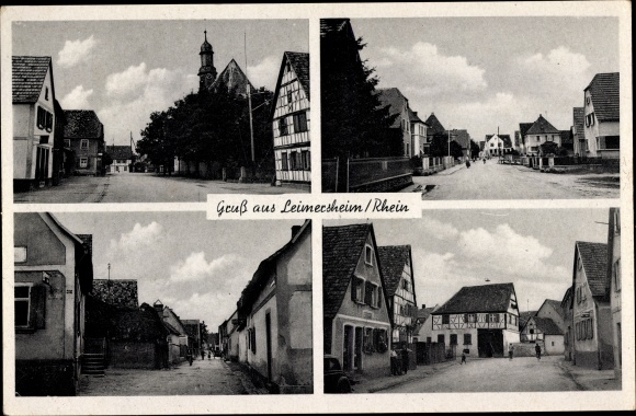Postcard Leimersheim Rülzheim in Rhineland-Palatinate, town views, grocery store