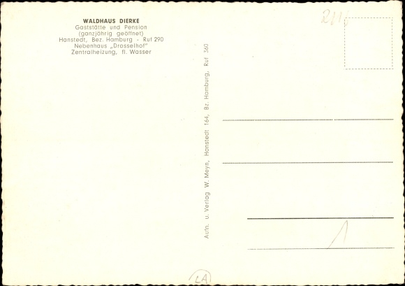 Postcard Hanstedt in the North Heath, Waldhaus Dierke, restaurant and guesthouse, exterior view
