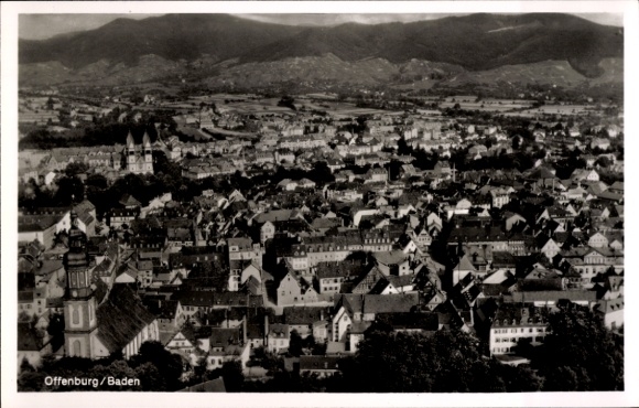 Postcard Offenburg in Baden Schwarzwald, aerial photograph