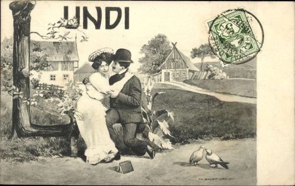 7 old artist PC days of the week, whole series, lovers, idyll