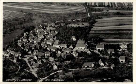 Postcard Ochsenburg Zaberfeld in Württemberg, aerial photograph