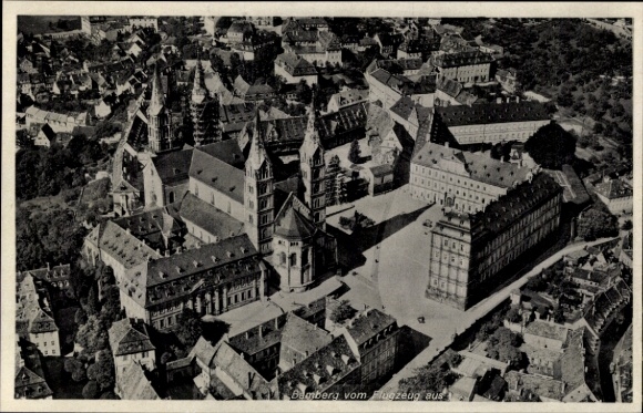 Postcard Bamberg in Upper Franconia, aerial photograph