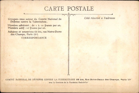 Song Postcard Le Bon Soleil, National Committee for Defense Against Tuberculosis