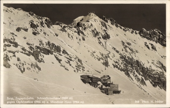 Ak Schneefernerhaus auf der Zugspitze, Zugspitzbahn, Gipfelstation, Münchner Haus