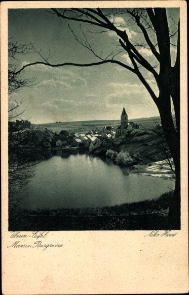 Ak Ulmen Eifel, Maar en kasteelruïne
