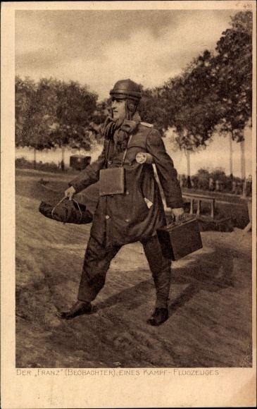 Postcard Der Franz, observer of a fighter plane, fighter pilot, I. WK