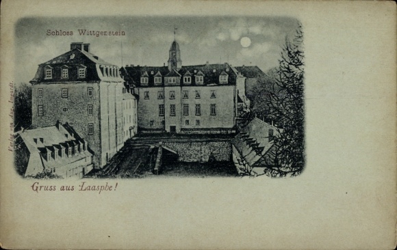 Ak Bad Laasphe in Westfalen, Kasteel Wittgenstein, Groeten uit Laasphe