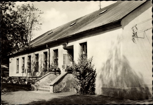 Postcard Olbersdorf in Sachsen, view of the holiday home of DHZ Chemie, front view, entrance area