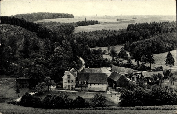 Postcard Erlbach in Vogtland Saxony, inn Rinnmühle and surroundings