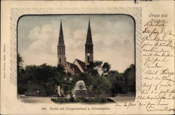 PC Berlin Pankow, church, war memorial, jewelry square