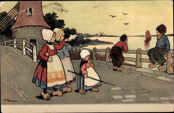 Artist PC Parkinson, Ethel, children in Dutch costume