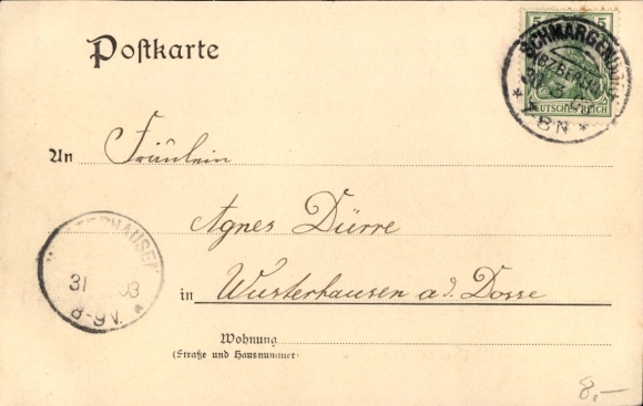 Postcard Berlin Wilmersdorf Schmargendorf, Kaiser Wilhelm monument, church