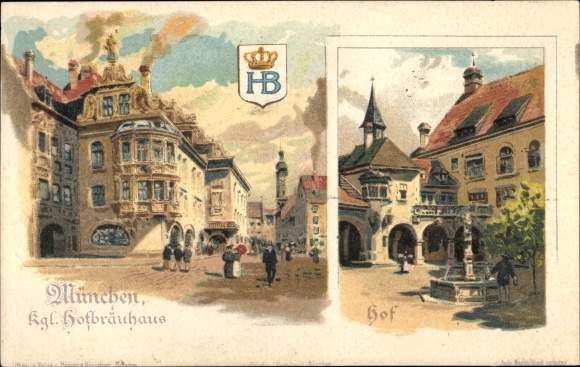 lito Monachium Bawaria, Royal Hofbräuhaus, herb