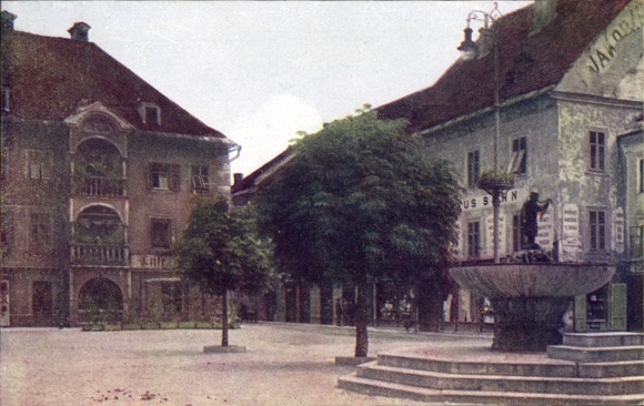 Postcard Sankt Veit an der Glan Carinthia, square with fountain