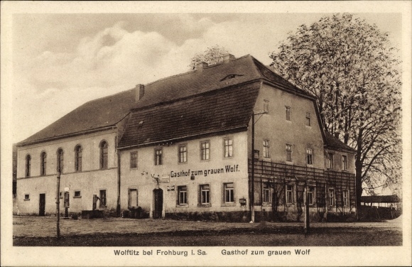 Postcard Wolftitz Streitwald Frohburg in Saxony, Gasthof zum Grauen Wolf