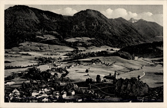 Postcard Ruhpolding in Upper Bavaria, aerial photograph