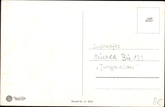 Postcard Bücker Jungmeister Bü 139, exercise single seater, Luftwaffe