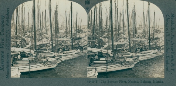 Stereo Ak Nassau Bahamas, Sponge Fleet, Schwammflotte, Boote im Hafen