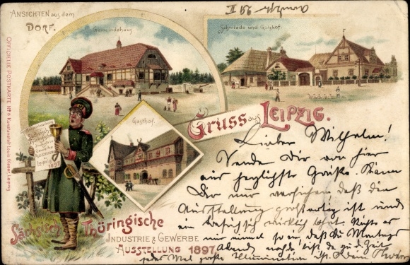lito Leipzig w Saksonii, Saksonia. Czwartek Wystawa Przemysłowo-Handlowa 1897