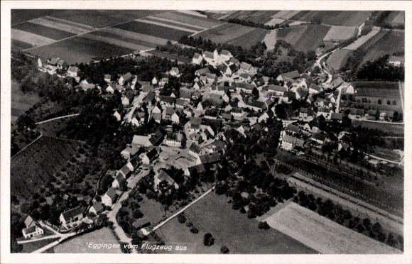 Postcard Eggingen in Baden, aerial photograph