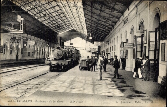 Postcard Le Mans Sarthe, train station