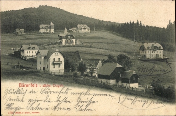 Postcard Bärenfels Altenberg in the Ore Mountains, villas, forest