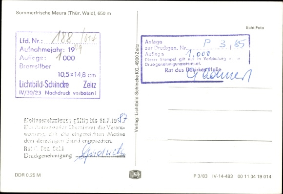 Postcard Meura in the Thuringian Forest, panorama