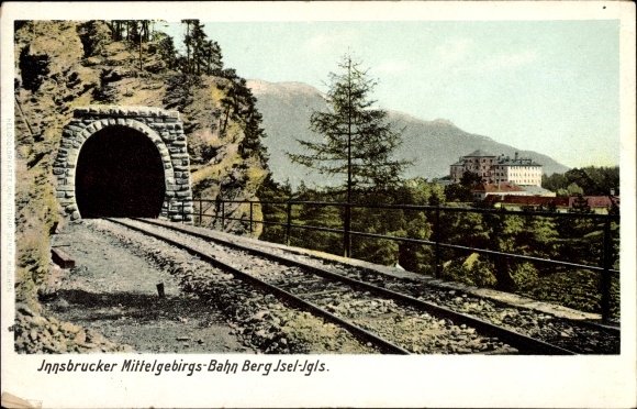 Postcard Innsbruck in Tirol, Innsbruck low mountain range railway Berg Isel-Igls