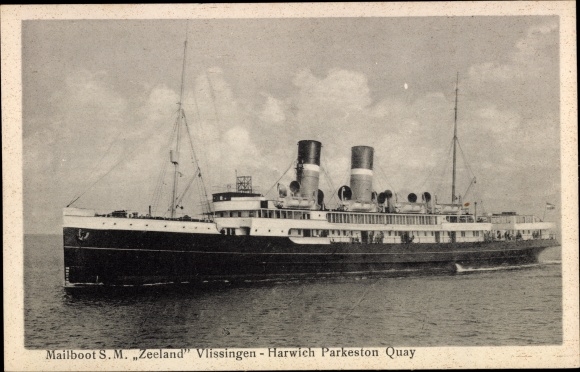 KP Vlissingen Zeeland Holandia, Mailboot SM Zeeland, Harwich Parkeston Quay