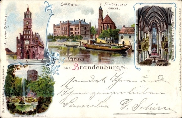 Chromo-Litho Brandenburg Havel, Saldria, St. Johannes Church, interior