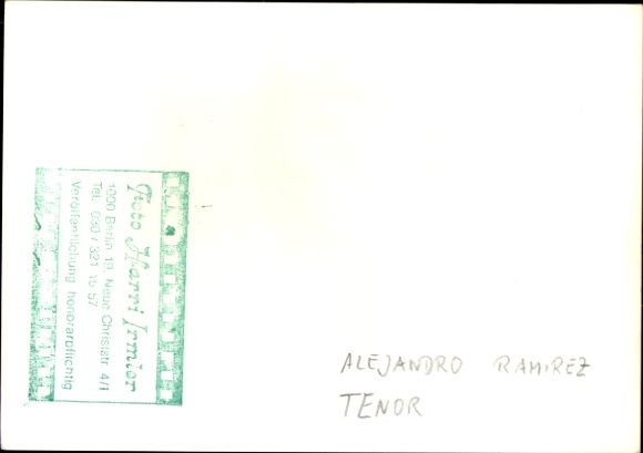 Ak Opernsänger Alejandro Ramirez, Tenor