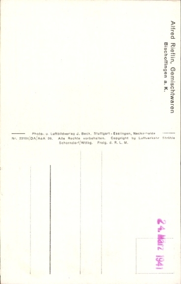 Postcard Bischoffingen Vogtsburg im Kaiserstuhl, aerial photograph