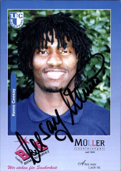 Autogrammkarte Fußballer Kemo Ceesay, 1. FC Magdeburg, Autogramm
