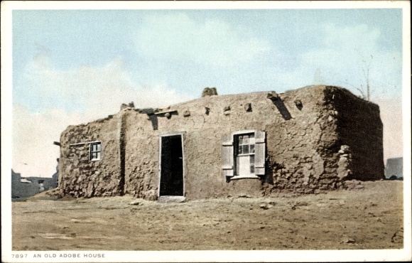 Ak New Mexico USA, Old Adobe House