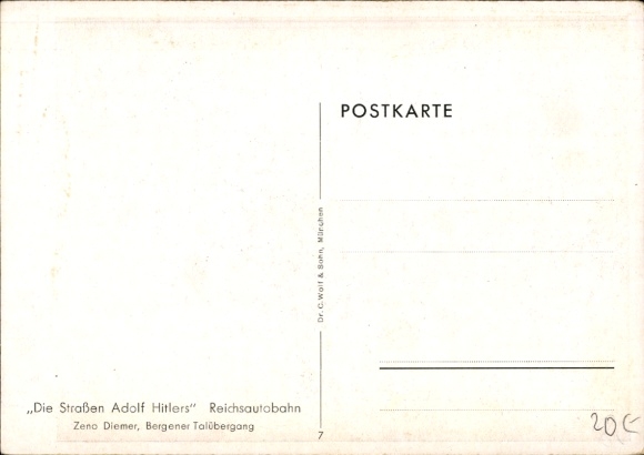 Artysta KP Zeno Diemer, Ulice Adolfa Hitlera, Reichsautobahn, Przełęcz Bergen Valley