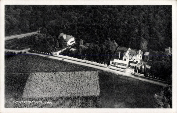 Postcard Erfurt in Thuringia, aerial view of buildings, fields, street