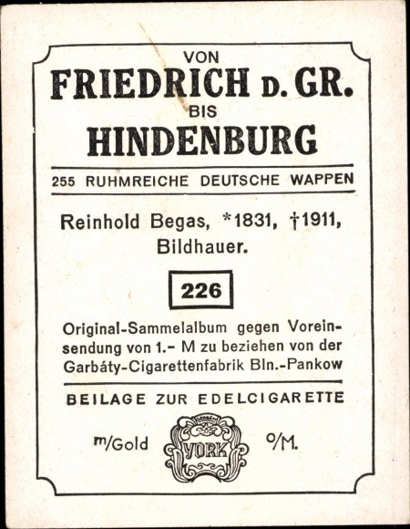 Collection picture Glorious German coats of arms Photo 226 Reinhold Begas, sculptor