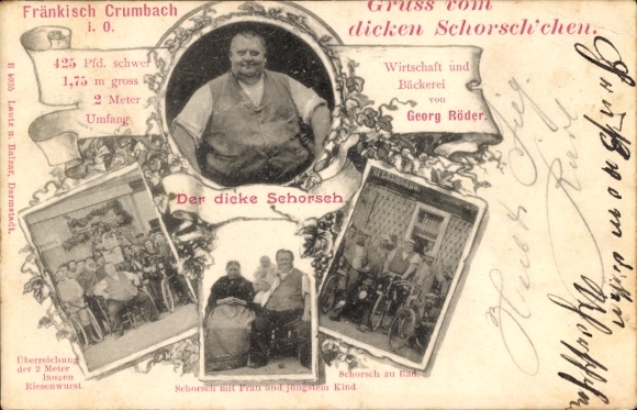 PC Fränkisch Crumbach in the Odenwald, business and bakery Georg Röder, thick Schorsch