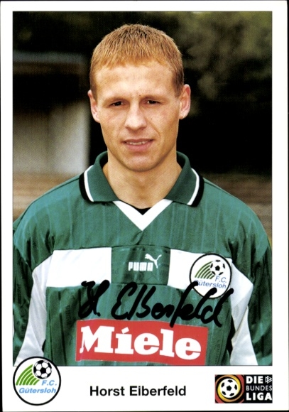 Autograph card footballer Horst Elberfeld, FC Gütersloh, autograph
