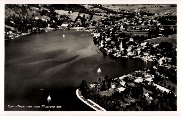 Ak Egern am Tegernsee Oberbayern, Fliegeraufnahme