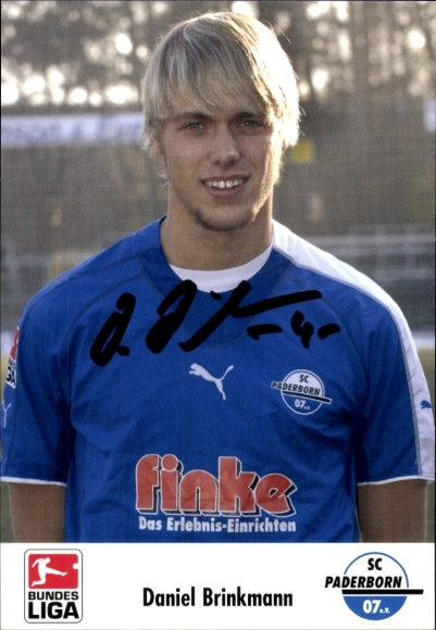 Autograph card footballer Daniel Brinkmann, SC Paderborn 07, autograph