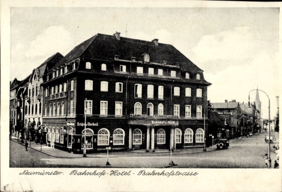 Ak Neumünster in Holstein, Bahnhofshotel, Bahnhofstraße