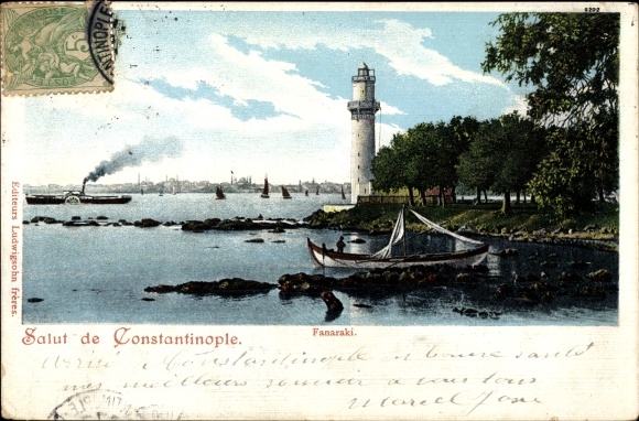 Postcard Constantinople Istanbul Türkiye, Fanaraki, View of Lighthouse