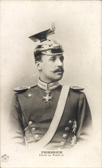 Postcard Prince Friedrich zu Waldeck, portrait in uniform