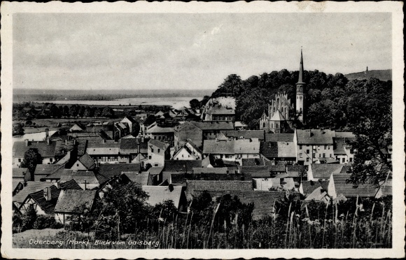 Postcard Oderberg in the Mark, view of the town from the Gaisberg