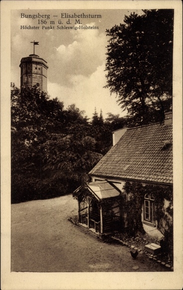 Postcard Bungsberg in Ostholstein, Elisabeth Tower, highest point in Schleswig-Holstein