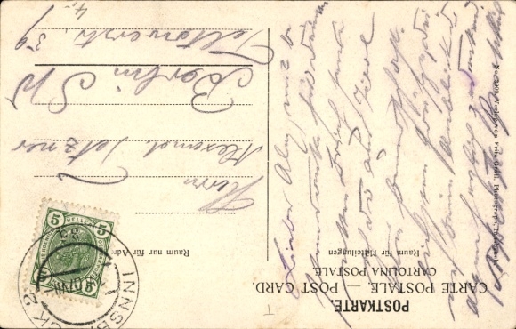 Postcard Innsbruck Tyrol Austria, Maria Theresienstraße, steam locomotive