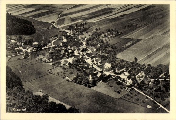 Postcard Ritzisried Buch Schwaben, aerial photograph