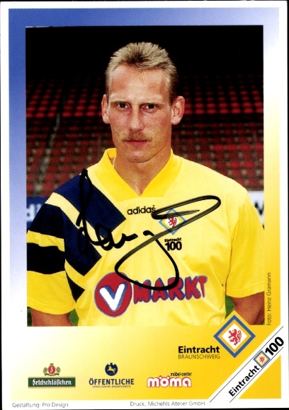 Autograph card footballer Jürgen Lange, Eintracht Braunschweig, autograph