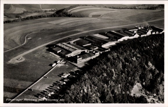 Ak Hornberg in het Zwarte Woud, luchtfotografie van een vliegbasis, agrarische omgeving,